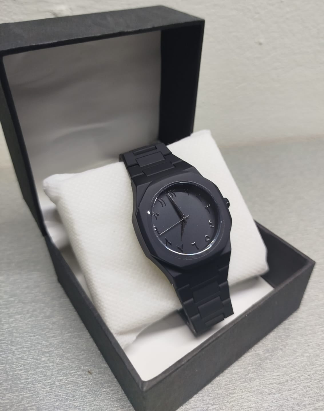 Premium Black aura watch with Arabic dial (lightweight)