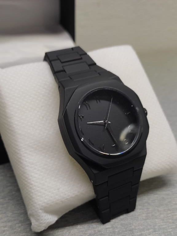 Premium Black aura watch with Arabic dial (lightweight)