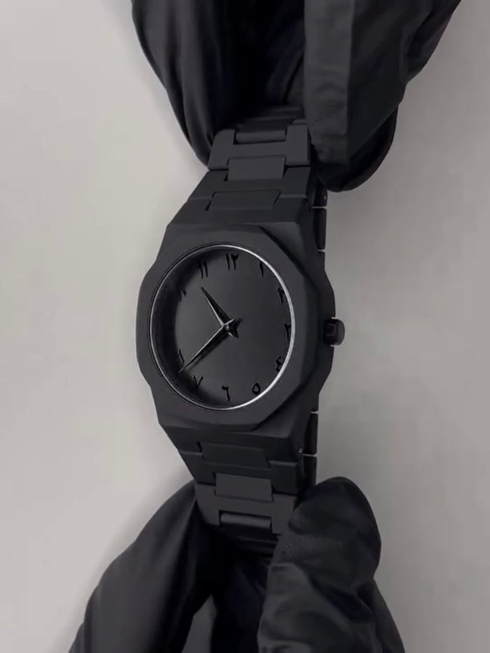 Premium Black aura watch with Arabic dial (lightweight)