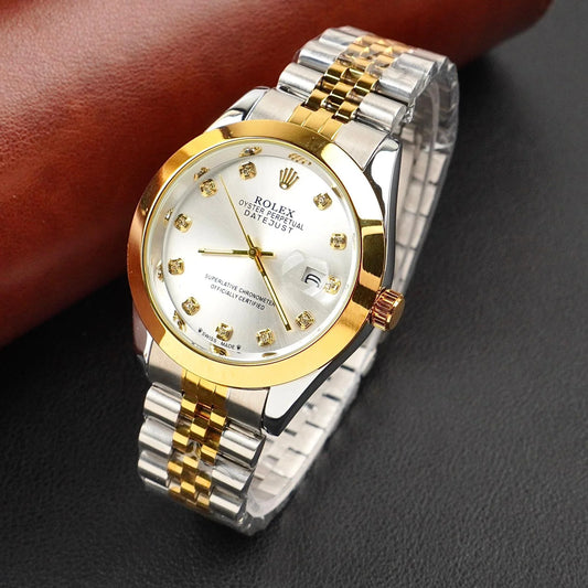 Rolex Oyster Perpetual Date just Two tone white dial